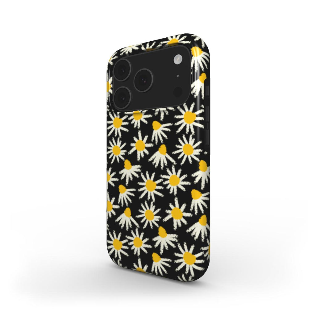 Daisy Raw Black Floral Tough Phone Case