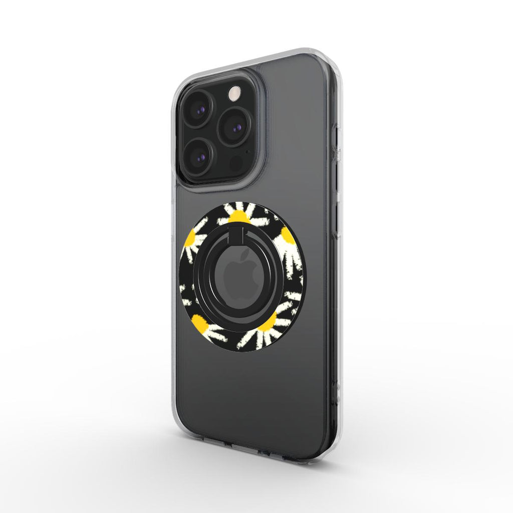 Daisy Raw Black Floral Ring Holder