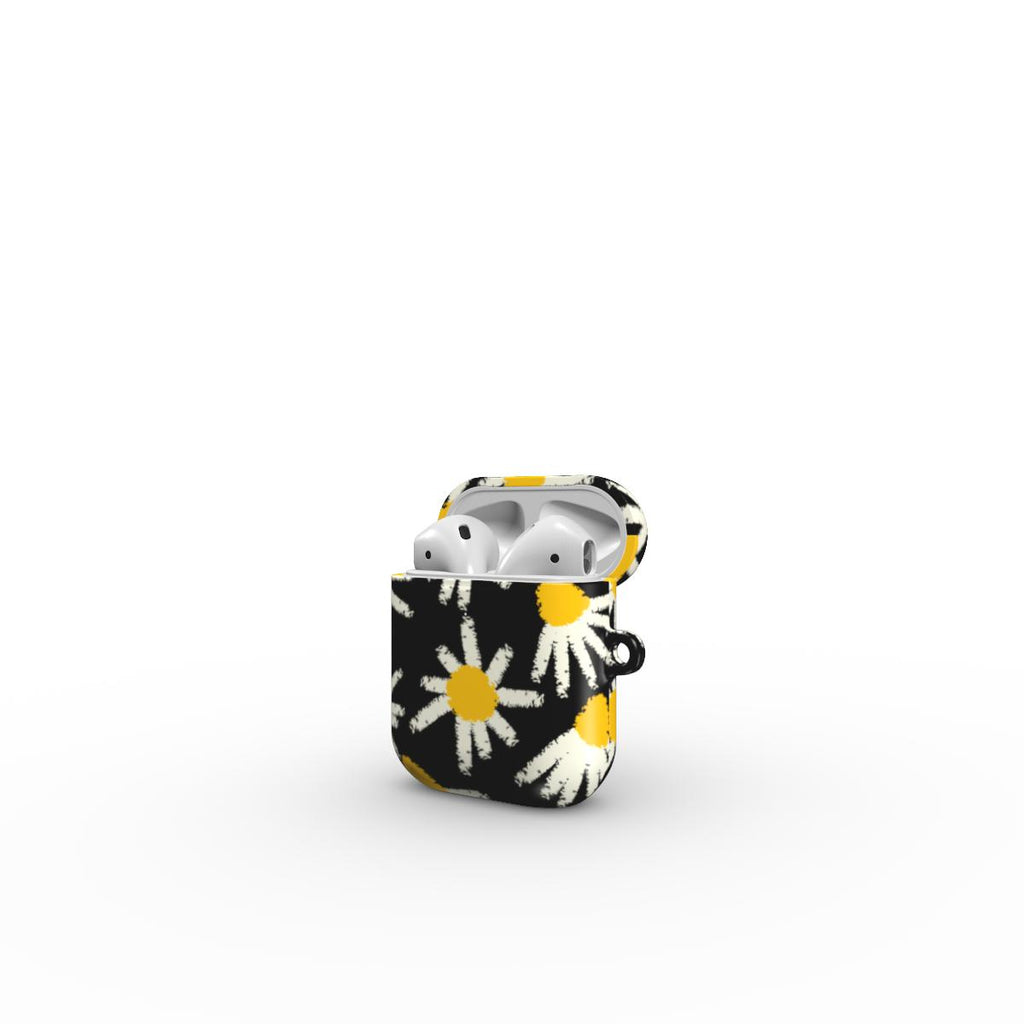 Daisy Raw Black Floral Apple AirPods Tough Case