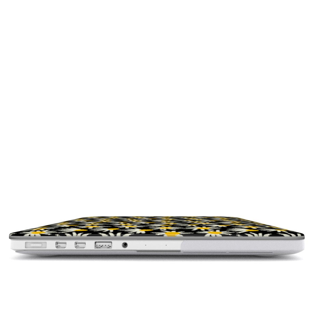 Daisy Raw Black Floral MacBook Case