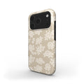 Rose Beige Pattern Floral Tough Phone Case
