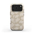 Rose Beige Pattern Floral Tough Phone Case