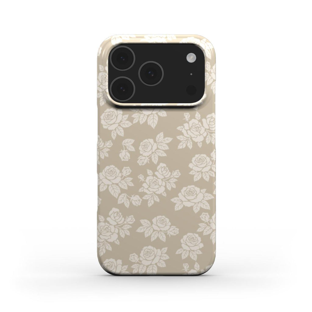 Rose Beige Pattern Floral Phone Case