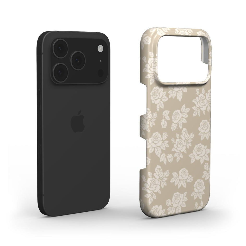 Rose Beige Pattern Floral Phone Case
