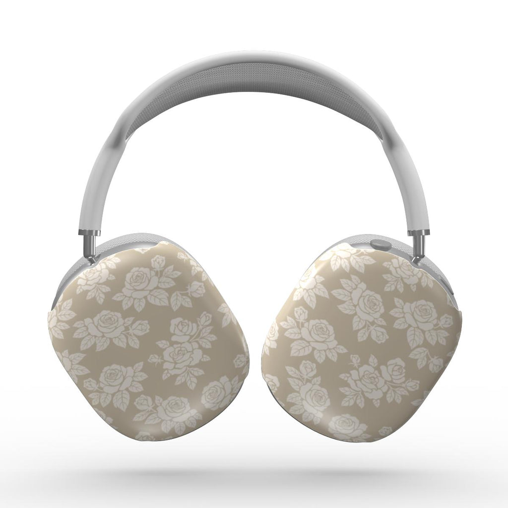 Rose Beige Pattern Floral Apple AirPods Max Tough Case