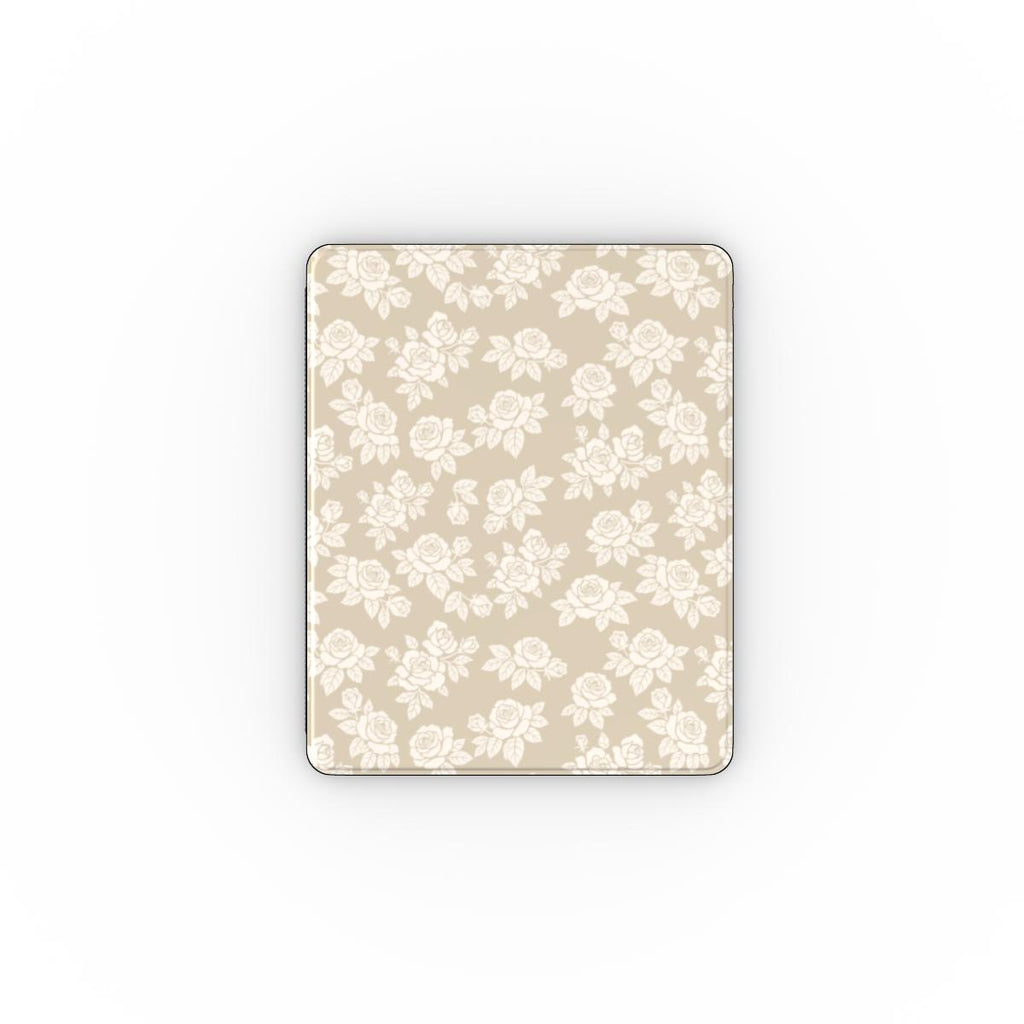 Rose Beige Pattern Floral Apple iPad Case
