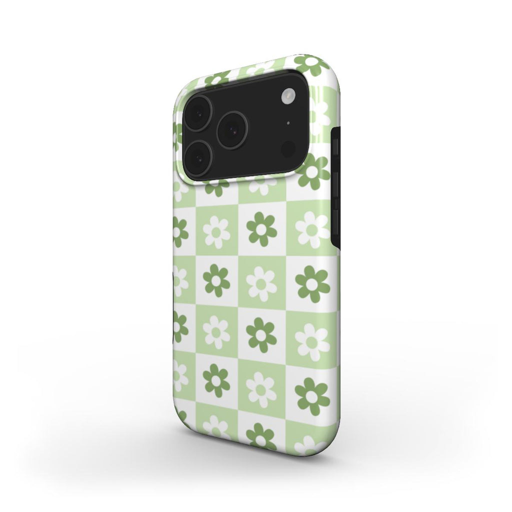 Green brick floral Tough Phone Case