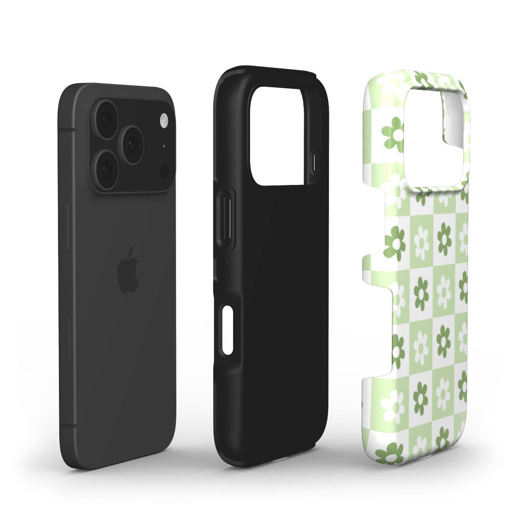 Green brick floral Tough Phone Case