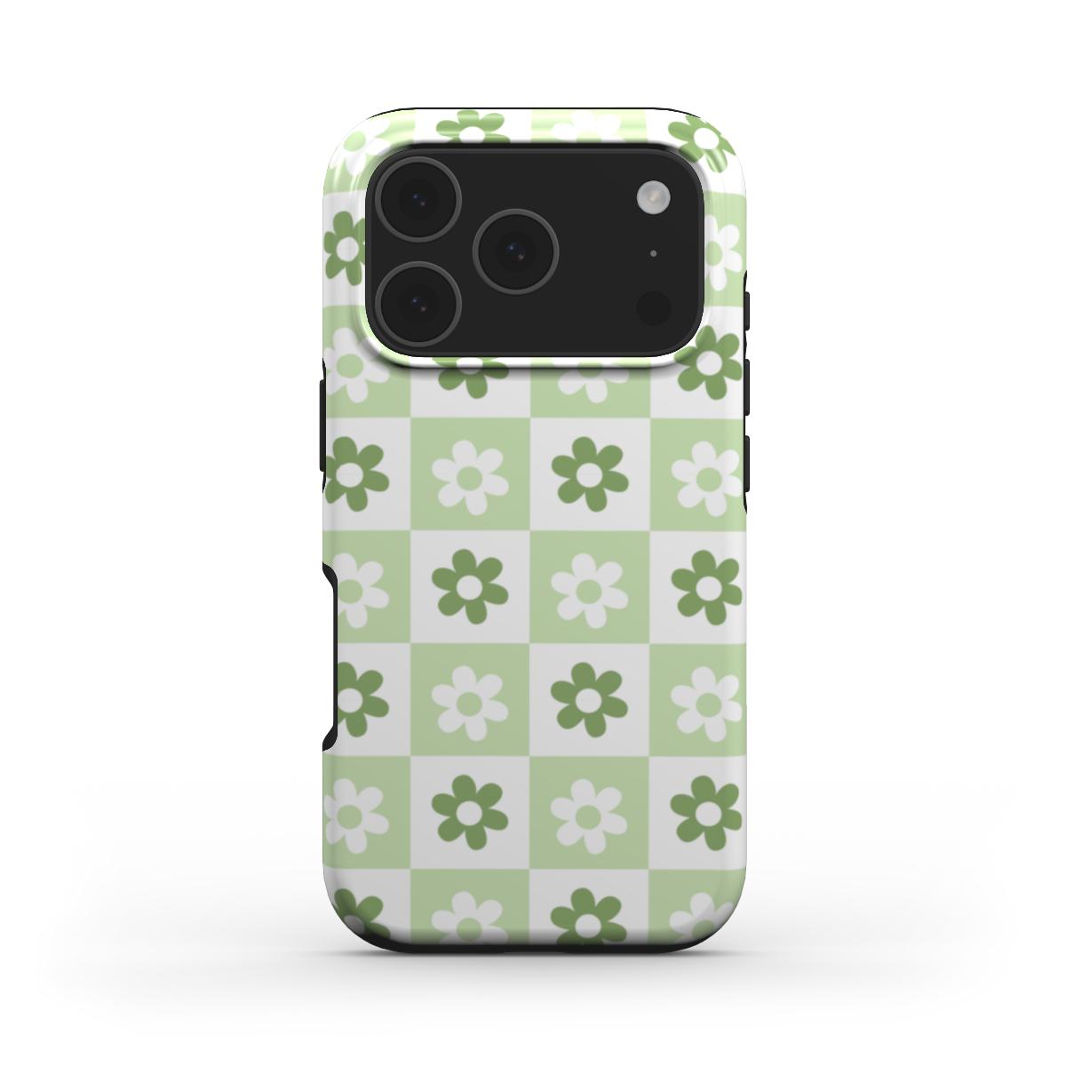 Green brick floral MagSafe Tough Phone Case