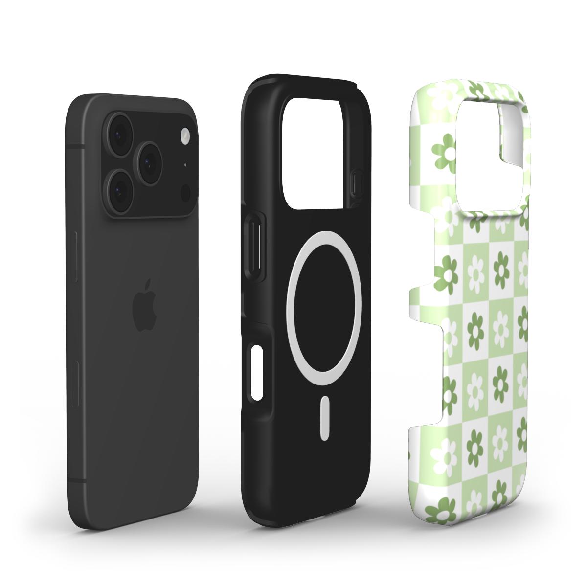 Green brick floral MagSafe Tough Phone Case