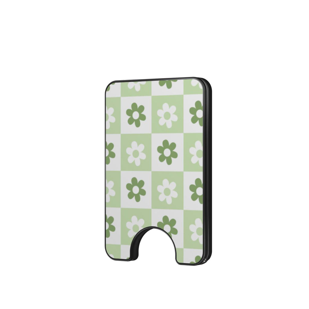 Green brick floral Magnetic wallet