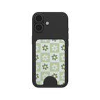 Green brick floral Magnetic wallet