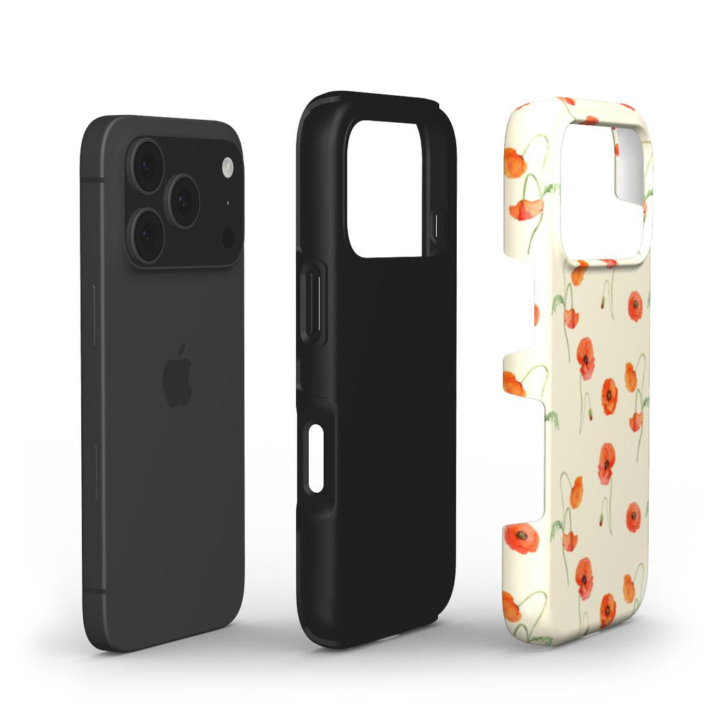 Poppy floral Tough Phone Case