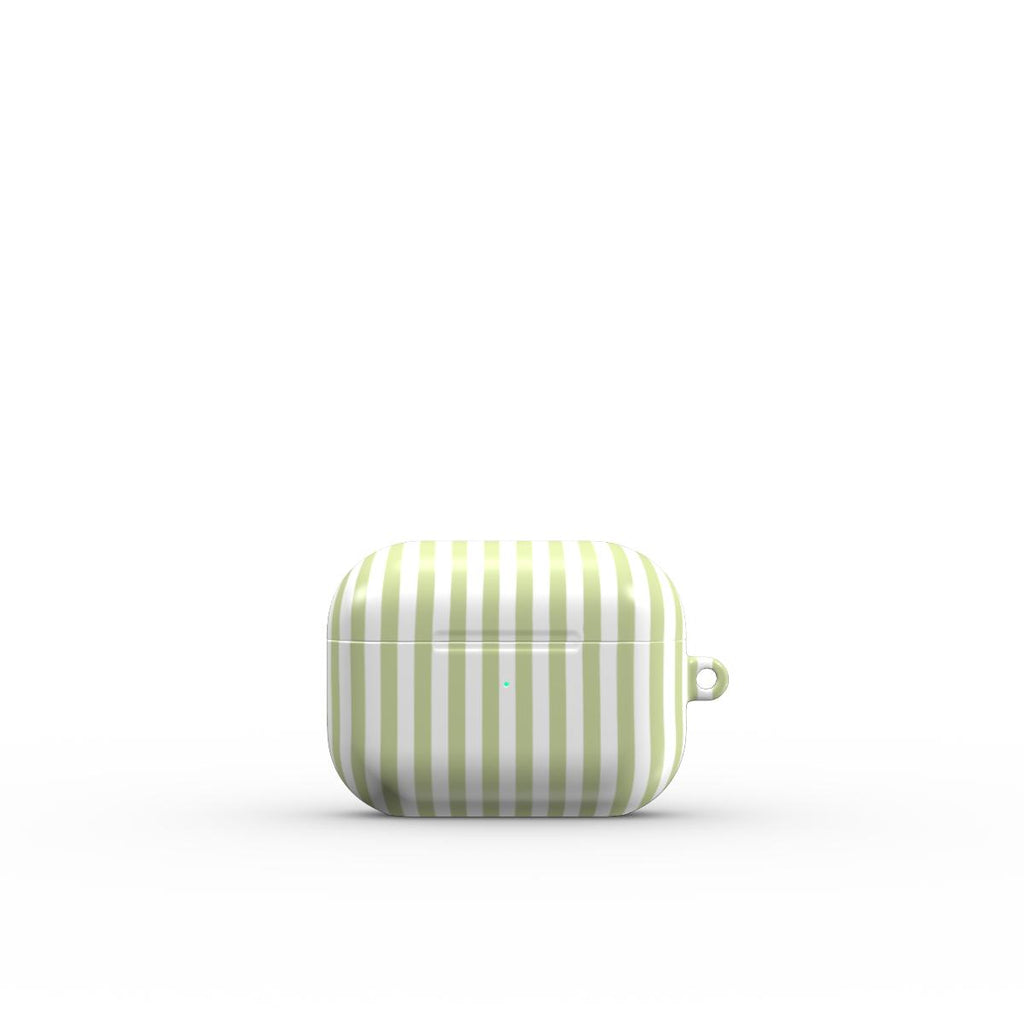 Pastel Lemon Stripes Apple AirPods Tough Case