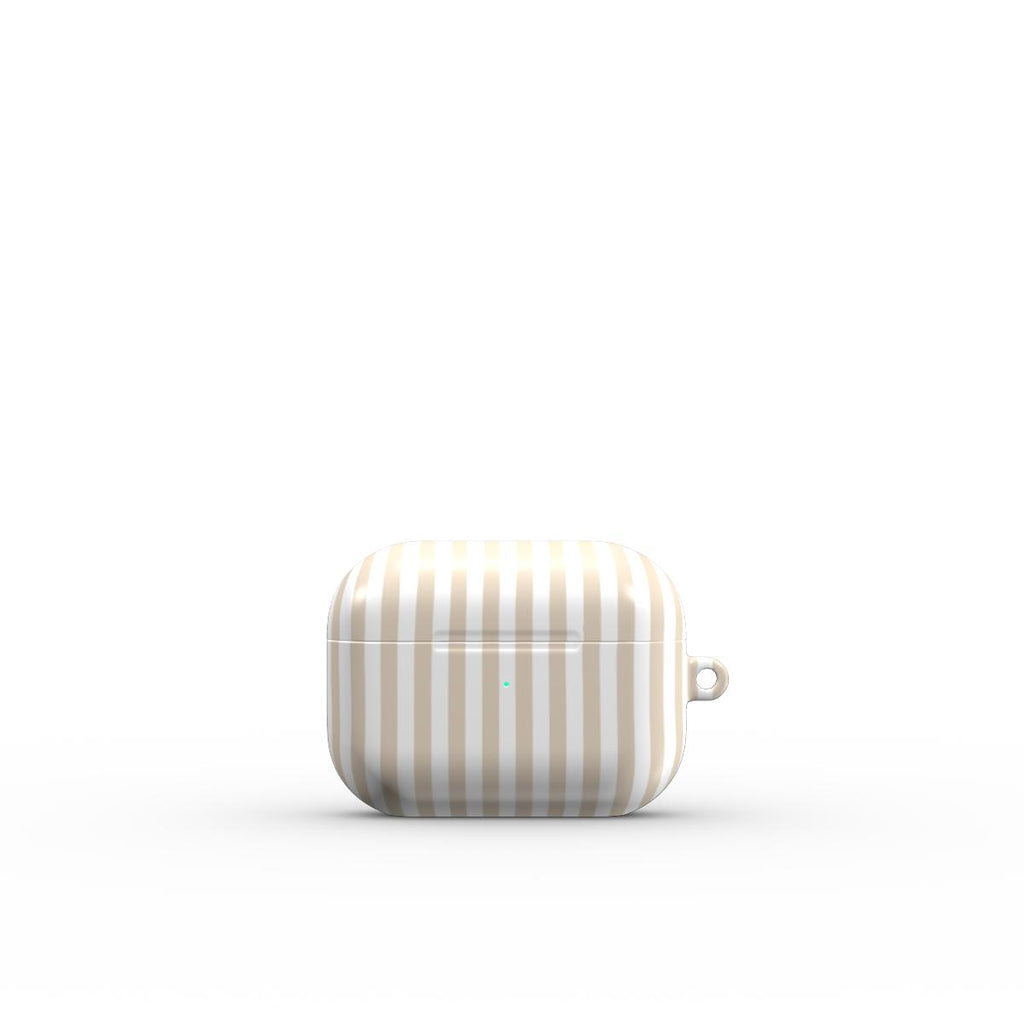 Tiny Beige Stripes Apple AirPods Tough Case