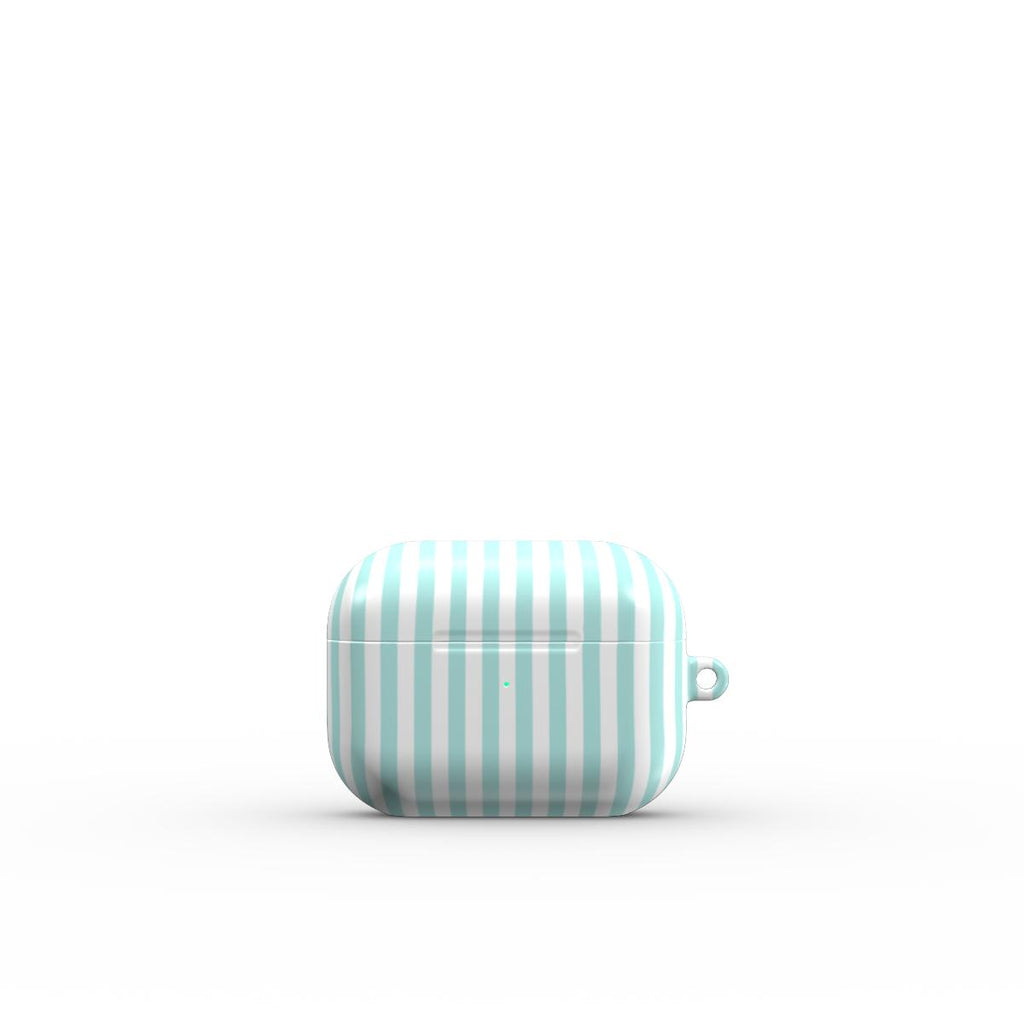 Mint Green Stripes Apple AirPods Tough Case