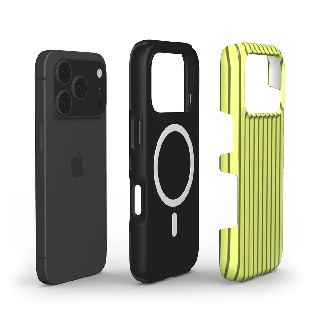 Wasabi Yellow Stripes MagSafe Tough Phone Case
