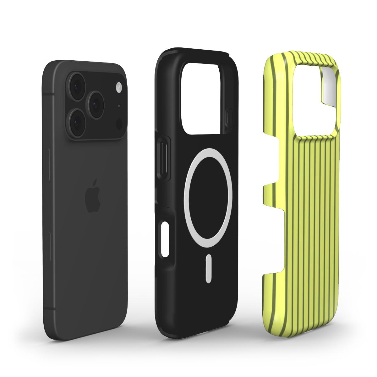 Wasabi Yellow Stripes MagSafe Tough Phone Case