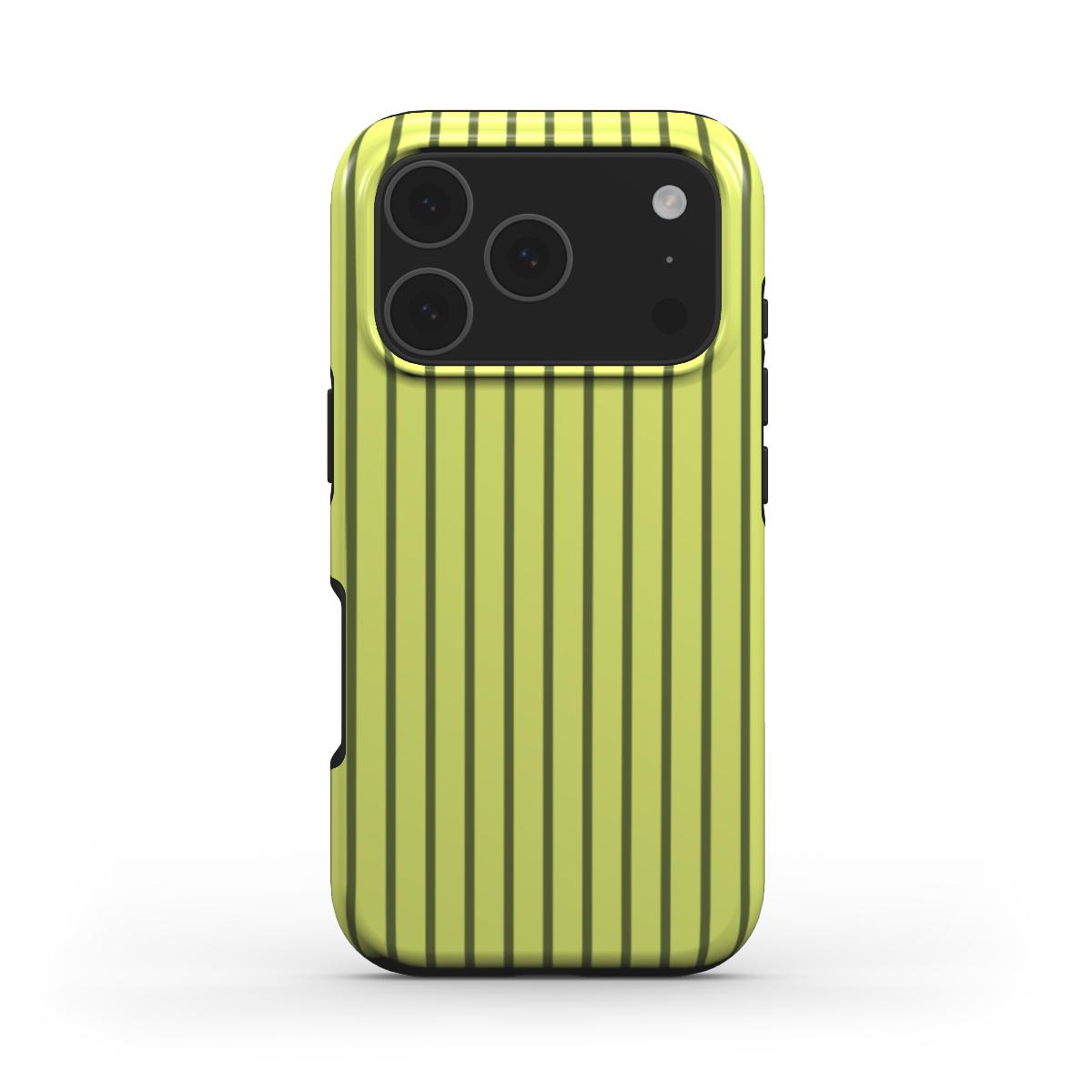 Wasabi Yellow Stripes MagSafe Tough Phone Case