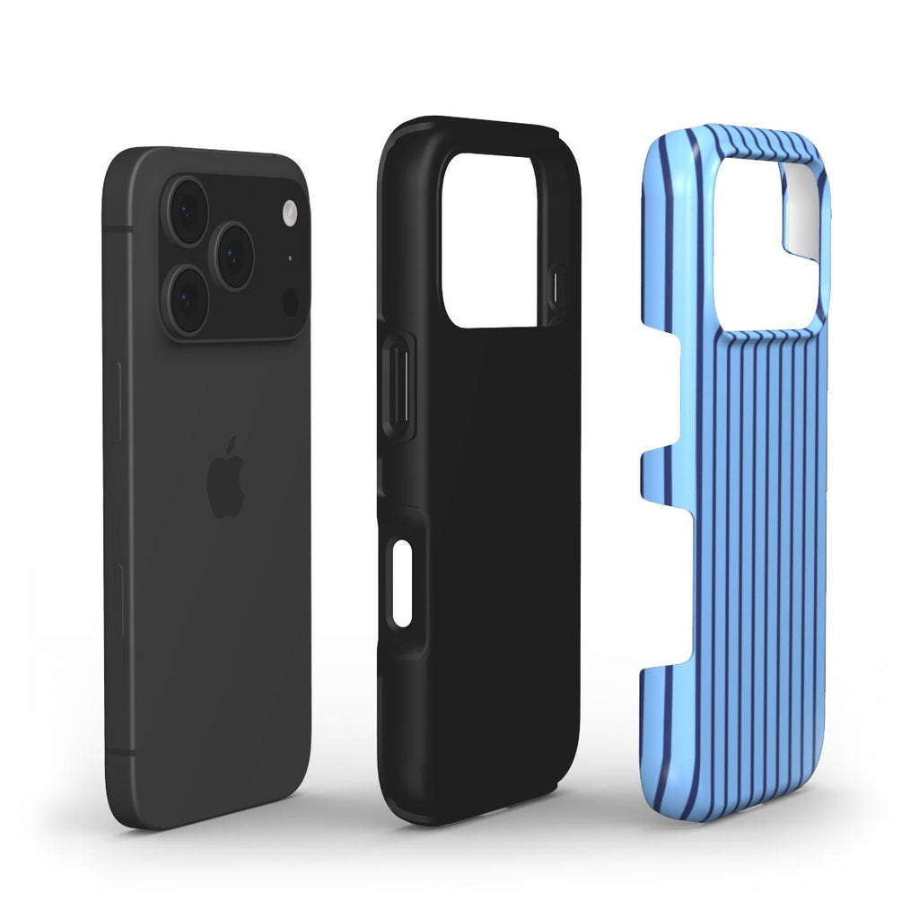 Cold Blue Stripes Tough Phone Case