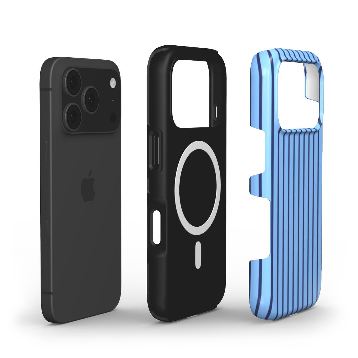Cold Blue Stripes MagSafe Tough Phone Case