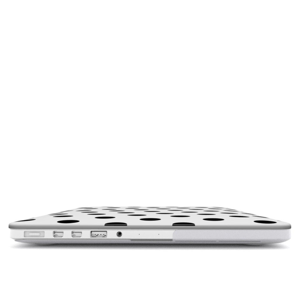 Black in White Polka Dots MacBook Case