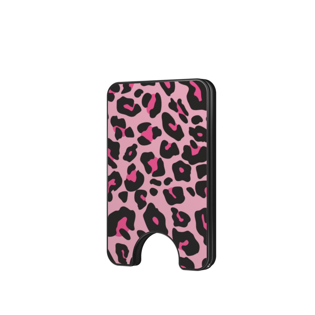 Black Pink Leopard Magnetic wallet