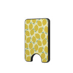 Yellow Lemon Abstract Magnetic Wallet — full view, front print
