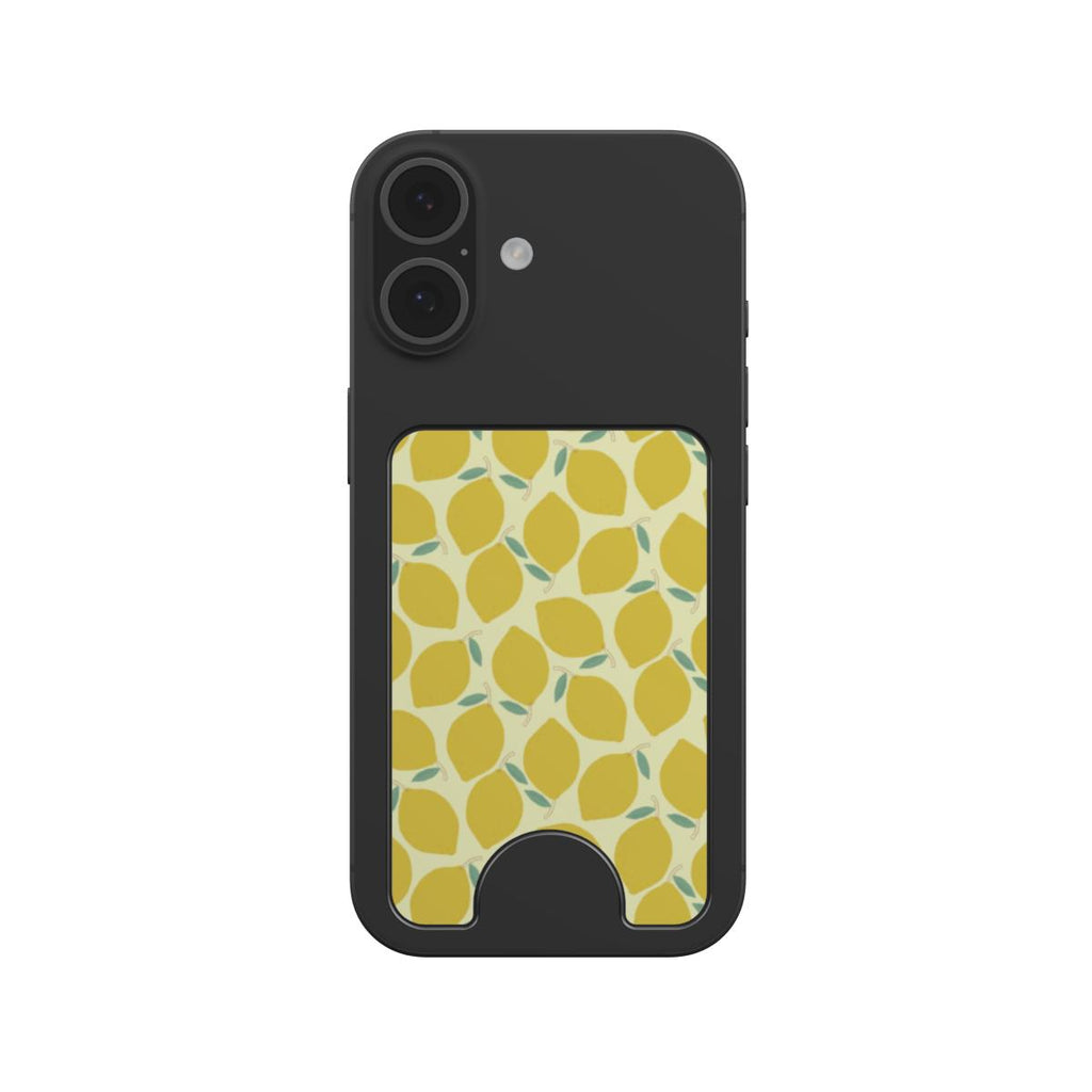 Yellow Lemon Abstract Magnetic Wallet — angled view
