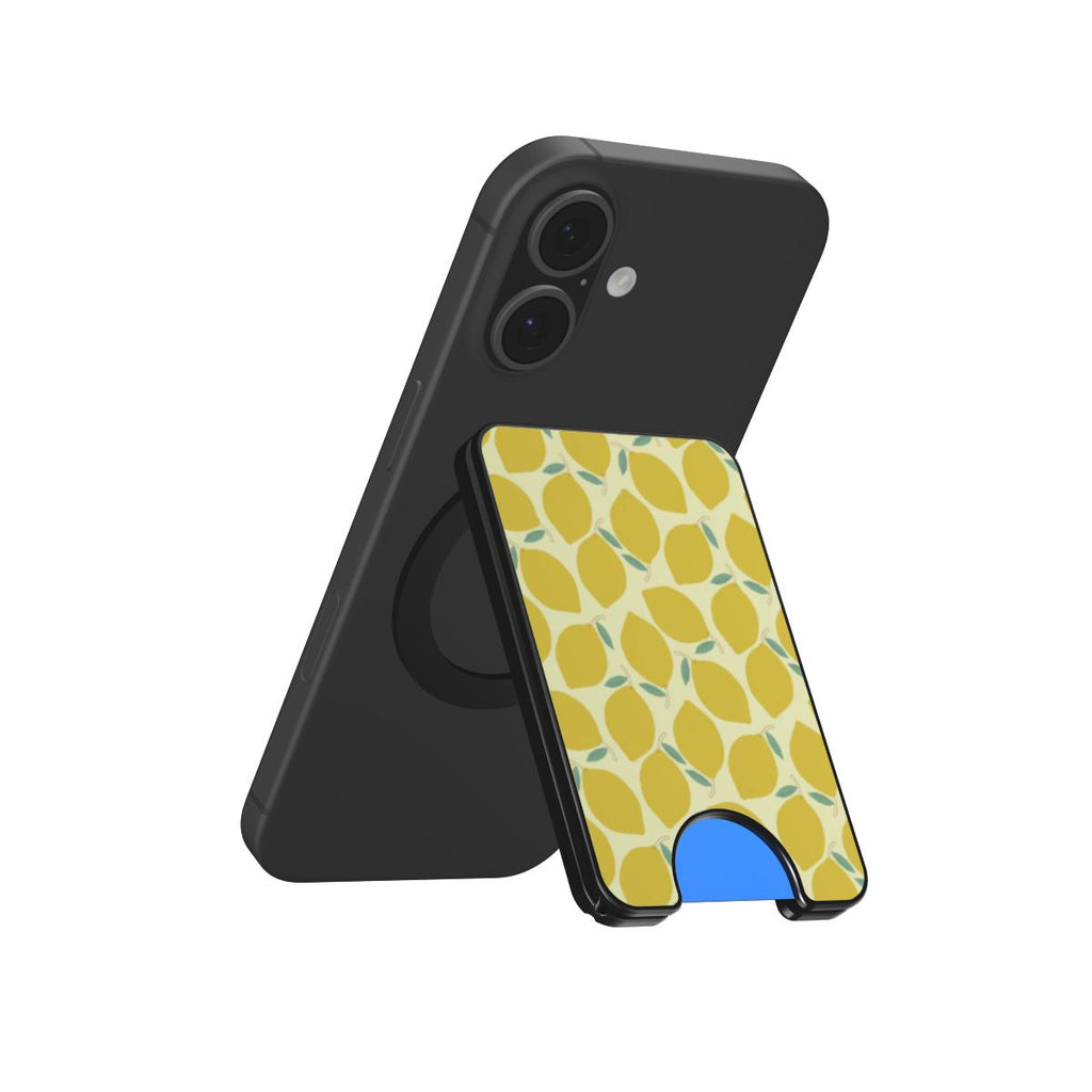 Yellow Lemon Abstract Magnetic Wallet