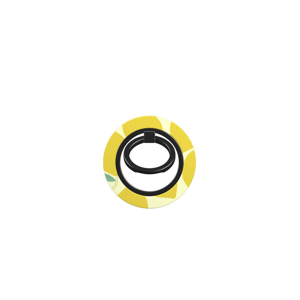 Yellow Lemon Abstract Ring Holder — full view, front print