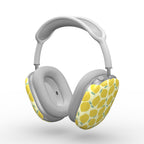 Yellow Lemon Abstract Apple AirPods Max Tough Case — full view, print across both cups