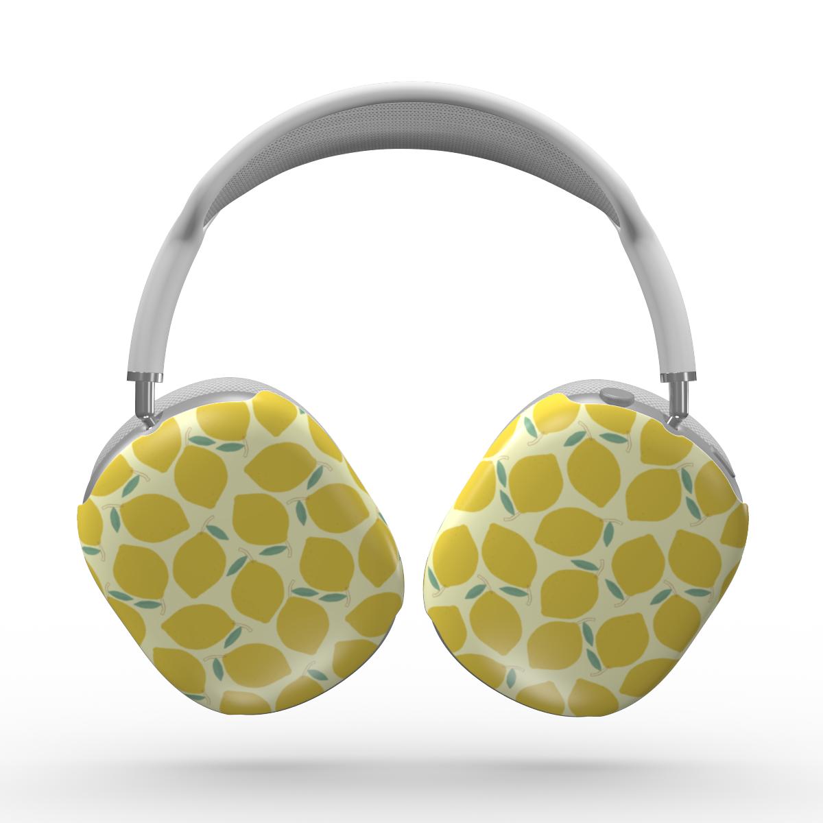 Yellow Lemon Abstract Apple AirPods Max Tough Case — angled view