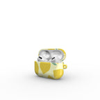 Yellow Lemon Abstract Apple AirPods Tough Case — full view, front print