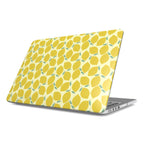 Yellow Lemon Abstract MacBook Case — full view, print at lid scale