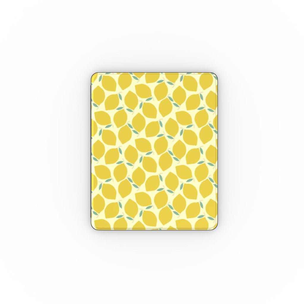 Yellow Lemon Abstract Apple iPad Case — full view, full back print