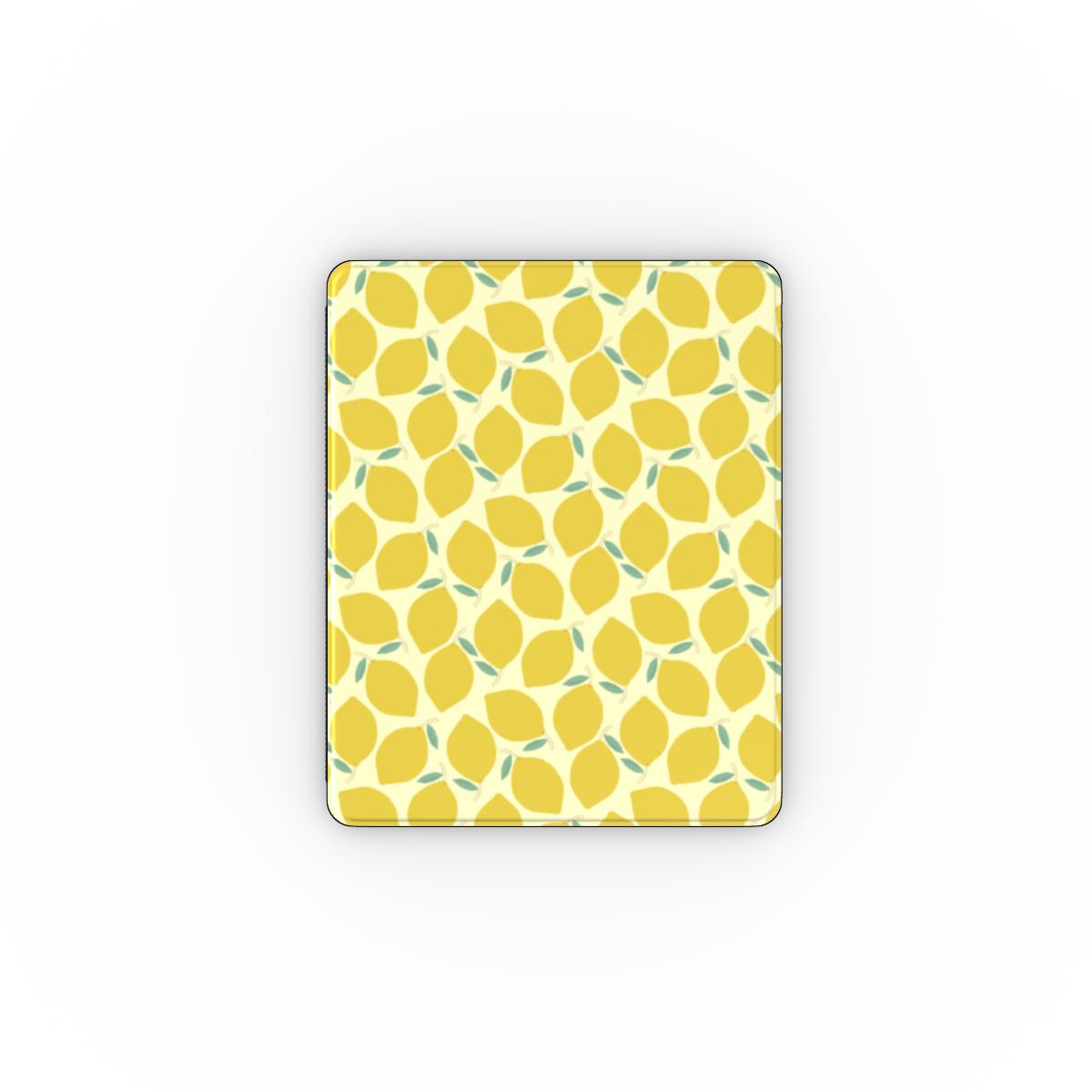Yellow Lemon Abstract Apple iPad Case — full view, full back print