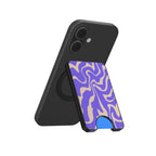 Purple Abstract Wave Magnetic Wallet