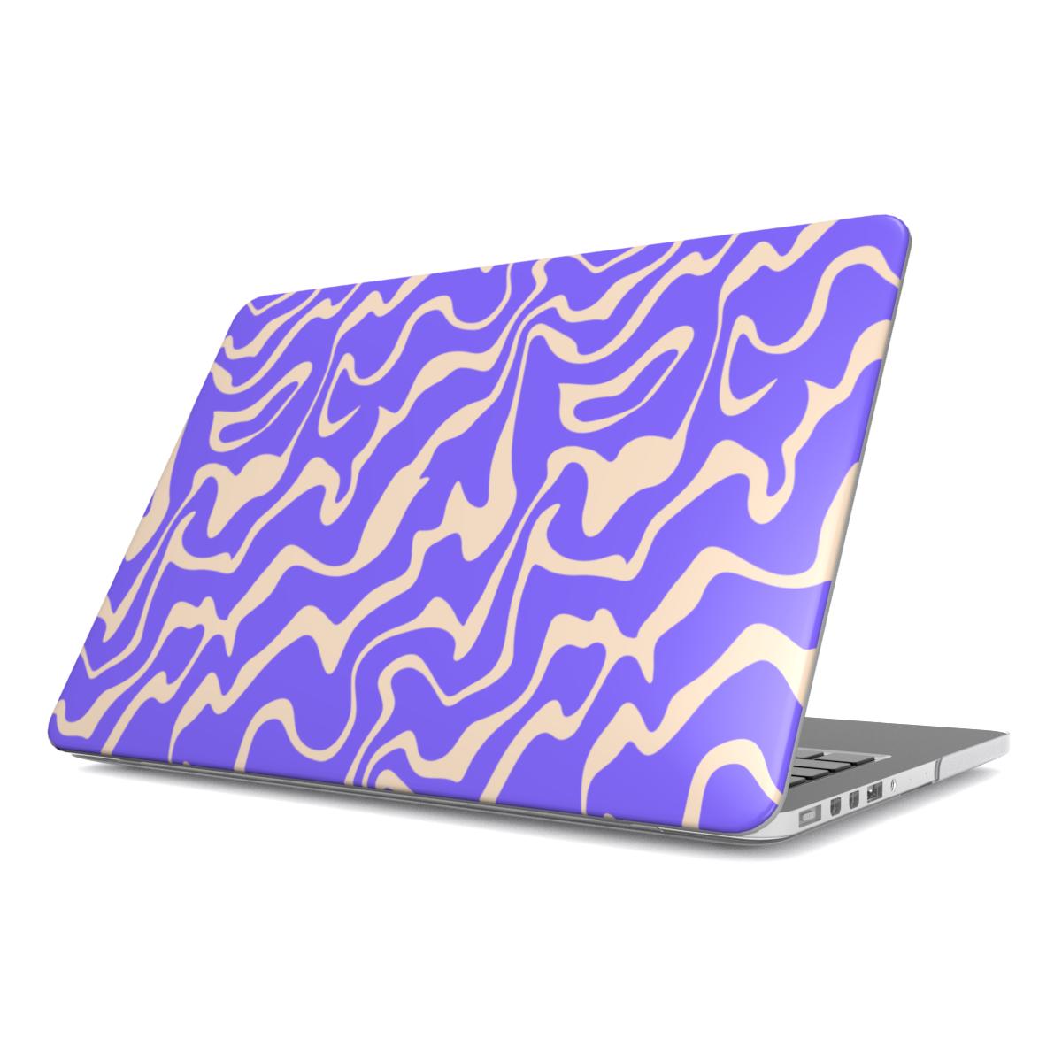 Purple Abstract Wave MacBook Case