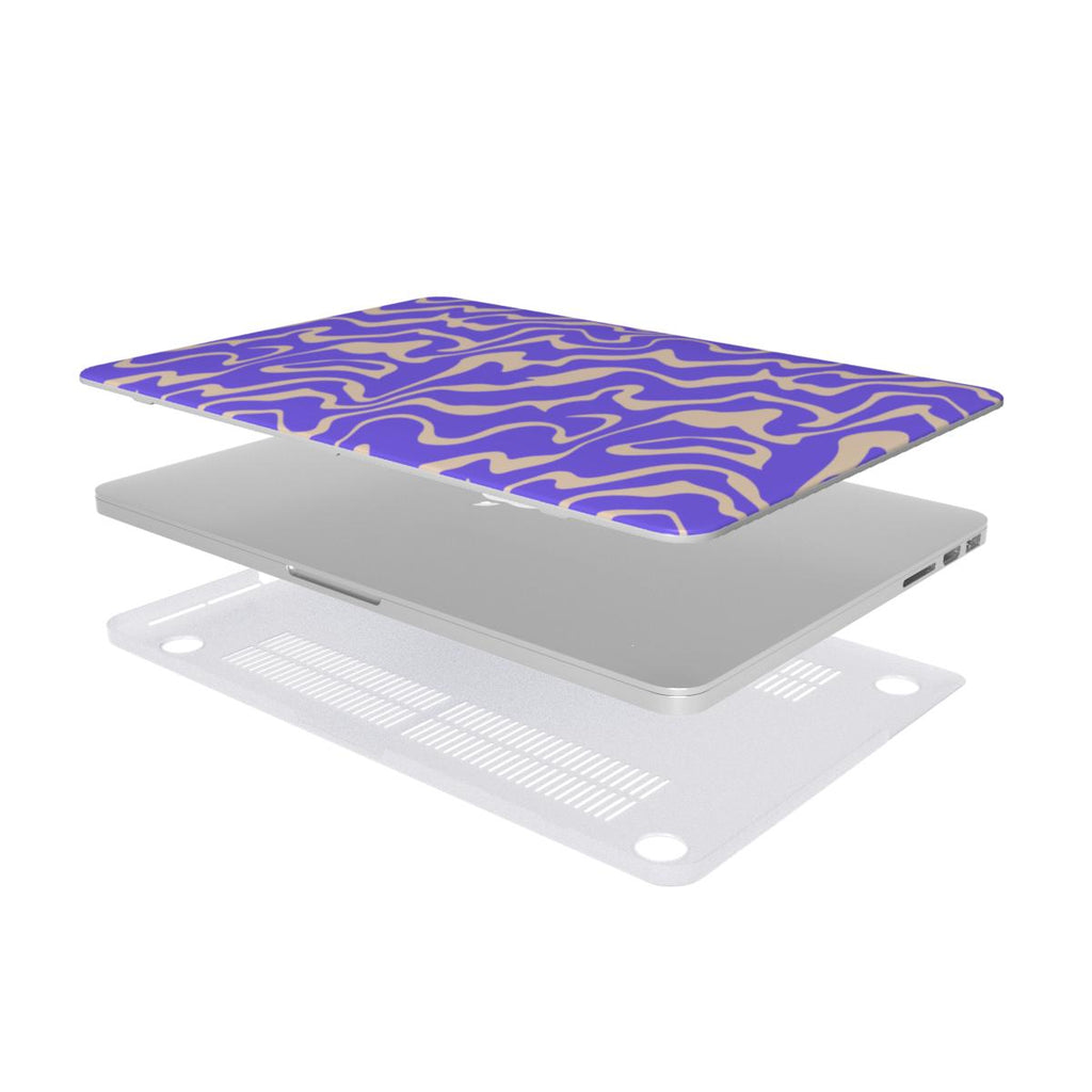 Purple Abstract Wave MacBook Case