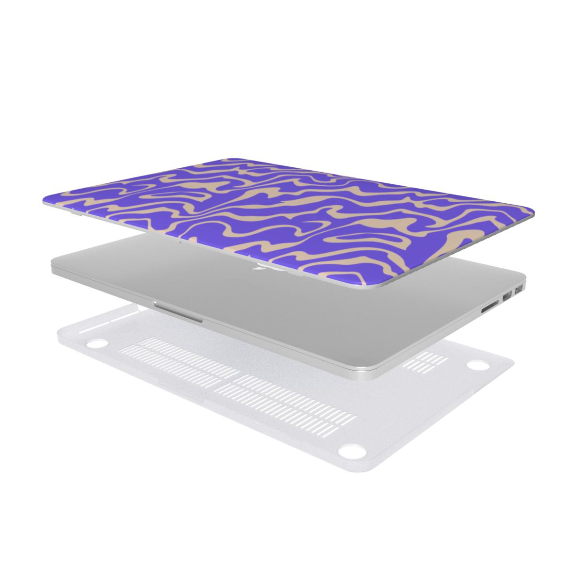 Purple Abstract Wave MacBook Case