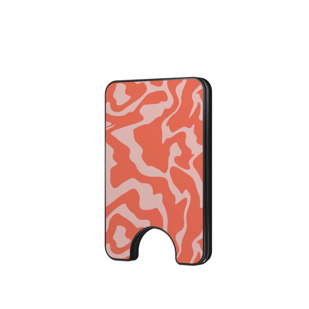 Orange Abstract Wave Magnetic Wallet