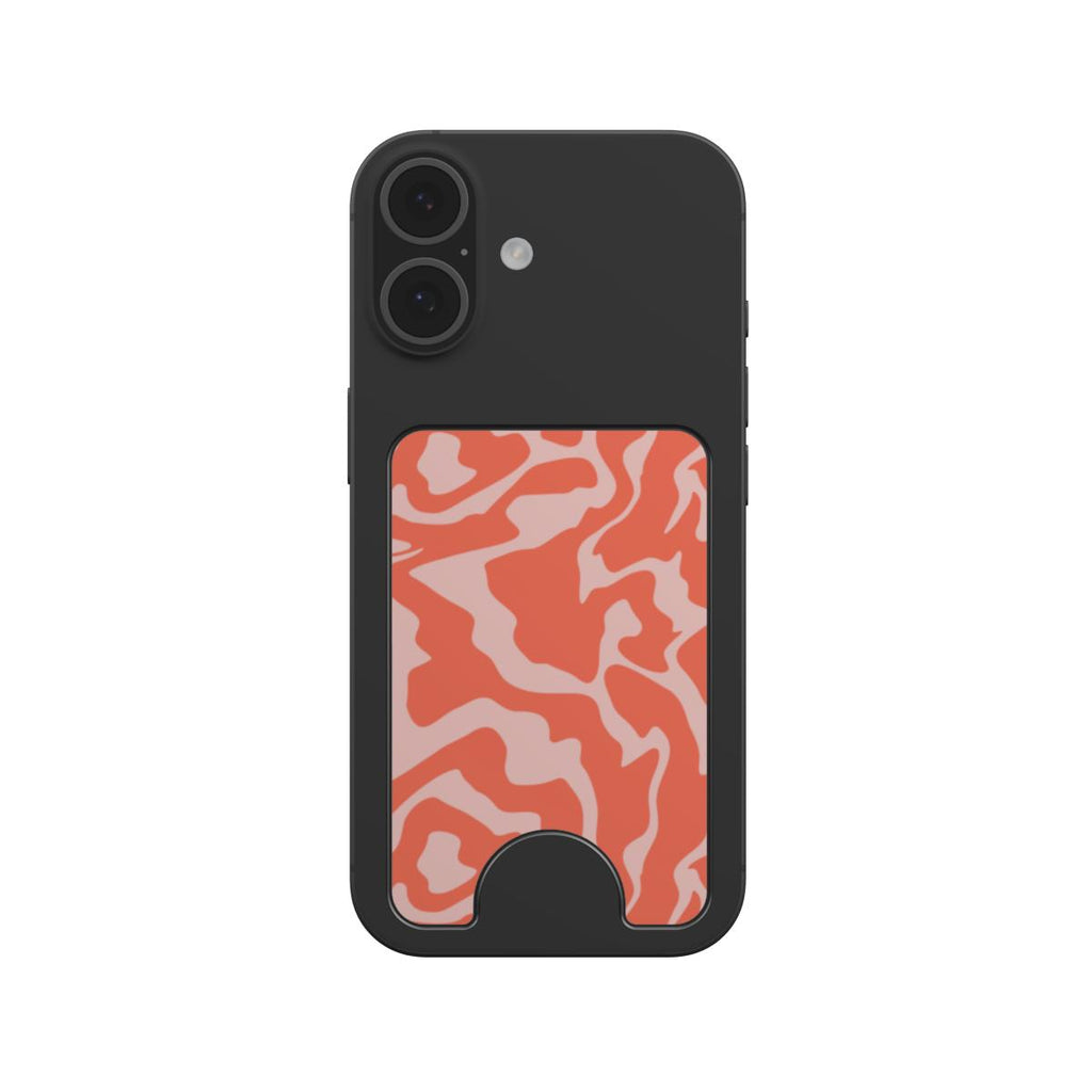 Orange Abstract Wave Magnetic Wallet