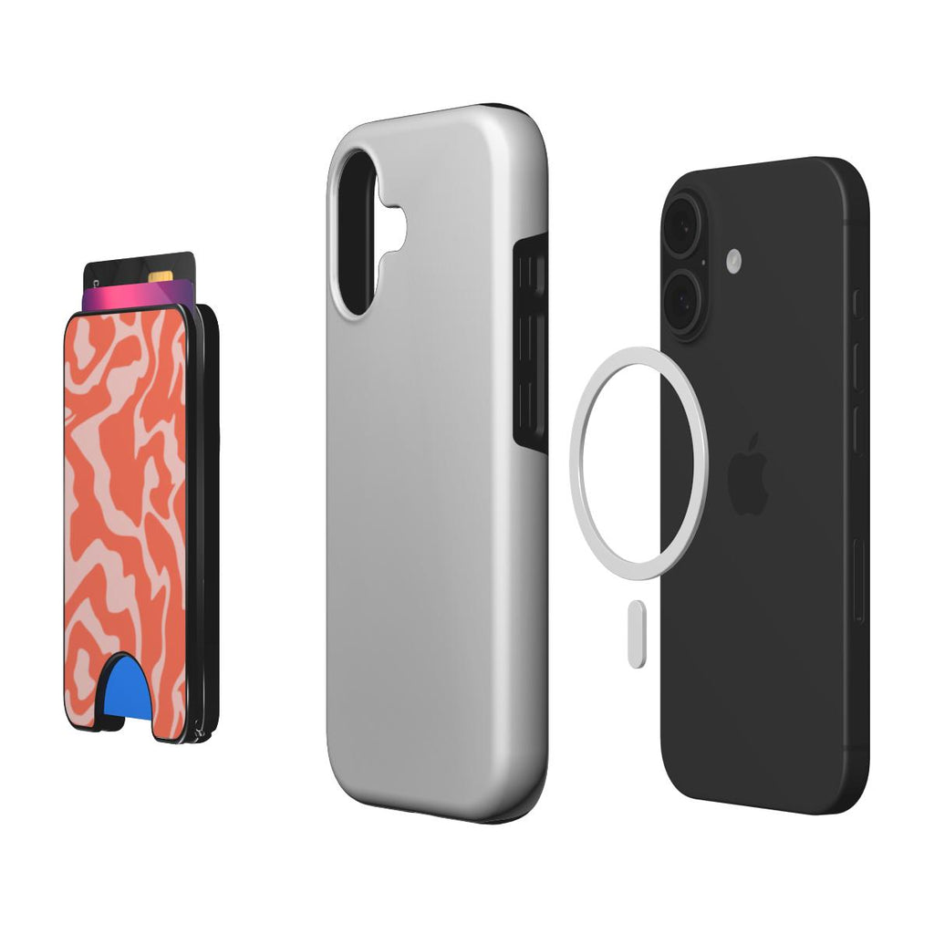 Orange Abstract Wave Magnetic Wallet