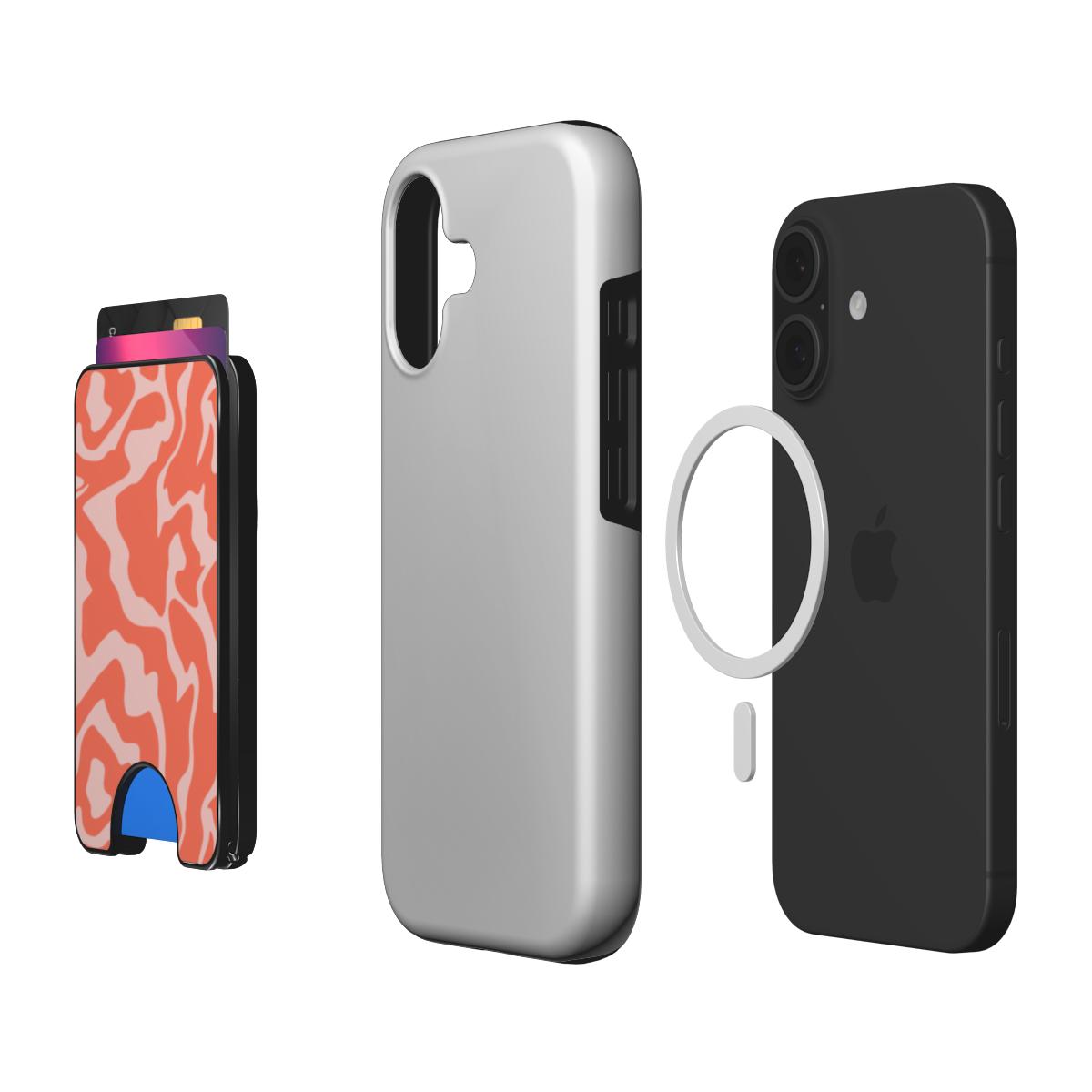 Orange Abstract Wave Magnetic Wallet