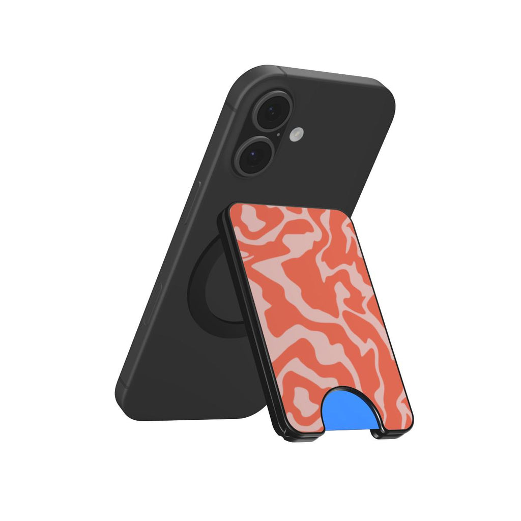 Orange Abstract Wave Magnetic Wallet