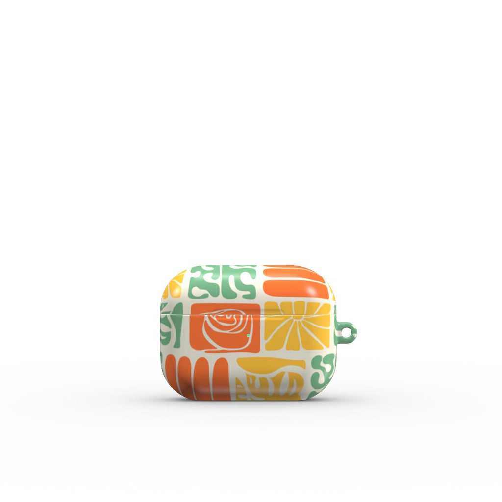 Tropical Abstract Tile Apple AirPods Tough Case