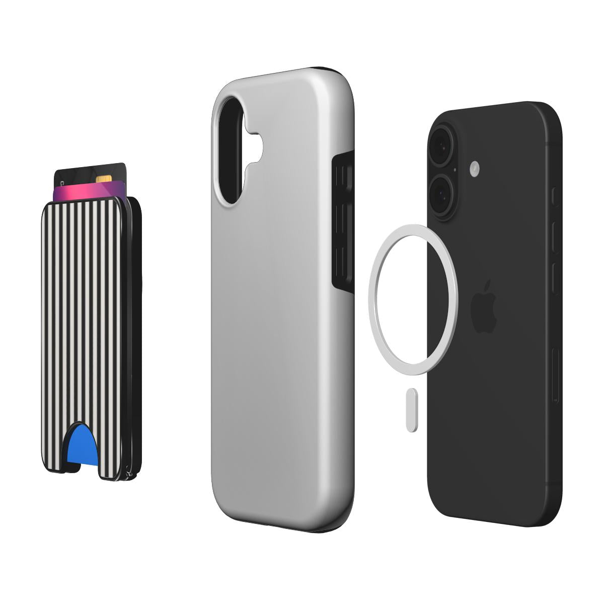 Black and White Stripes Magnetic wallet
