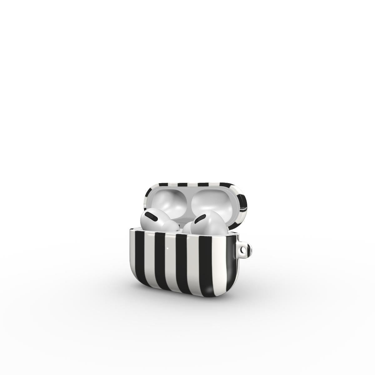 Black and White Stripes Apple AirPods Tough Case