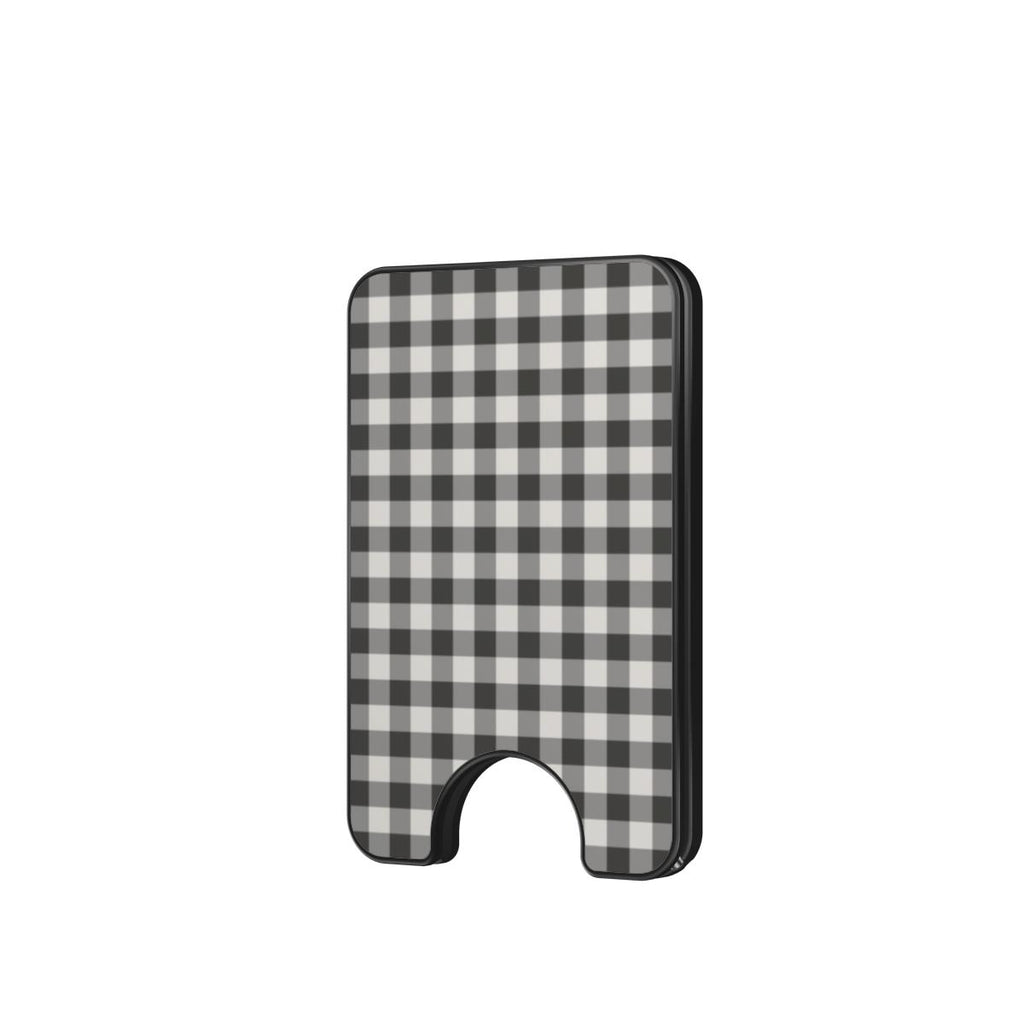 Charcoal Gingham Magnetic wallet